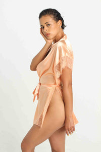 Peach Lace Robe