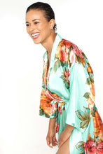 Load image into Gallery viewer, Mint Floral Robe
