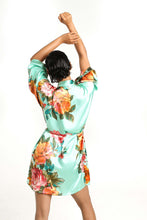 Load image into Gallery viewer, Mint Floral Robe
