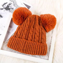 Load image into Gallery viewer, Knitted Double Pom Beanies
