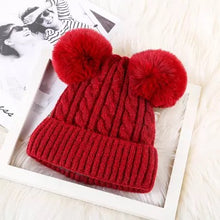 Load image into Gallery viewer, Knitted Double Pom Beanies
