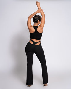 Black Slip Up Trousers